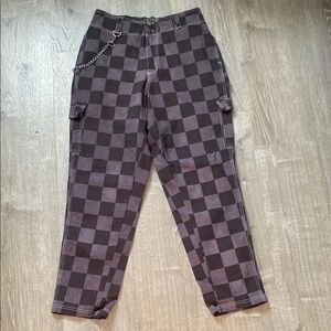Girrlscout Sloan Checkered Black and Gray Pants
